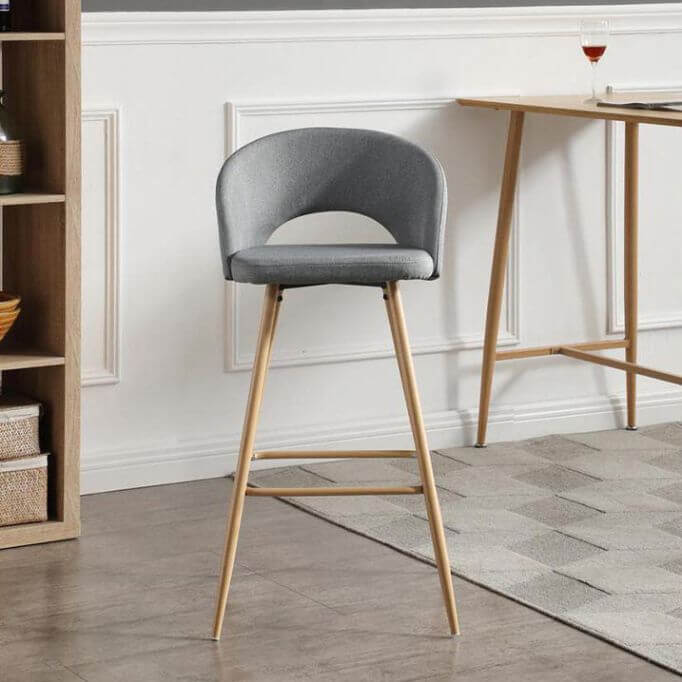 Tabouret de bar scandinave en tissu (lot de 2) Santos